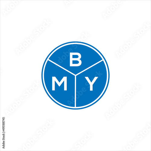 BMY letter logo design on White background. BMY  creative initials letter logo concept. BMY letter design. photo
