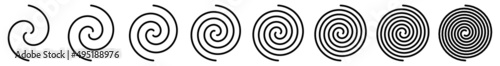 Spiral, swirl, twirl and whirl element. Helix, volute ripple, vortex shape