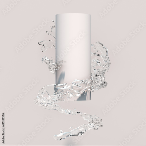 drops of water or water splash cosmetic bottle