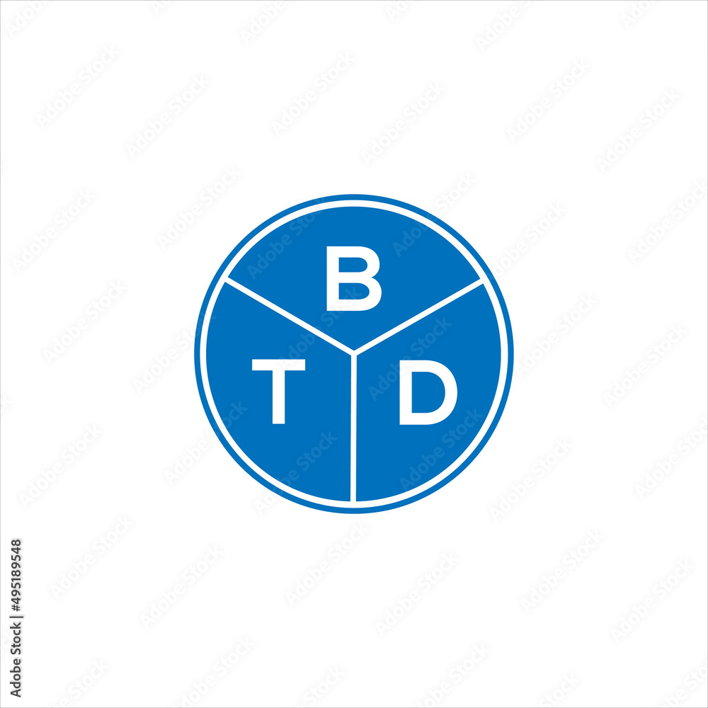 BTD letter logo design. BTD monogram initials letter logo concept. BTD letter design in black background.