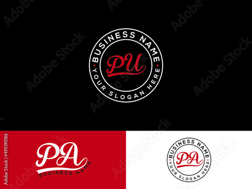 Creative PU p u Vector Icon Logo, Signature pu Logo Letter icon design