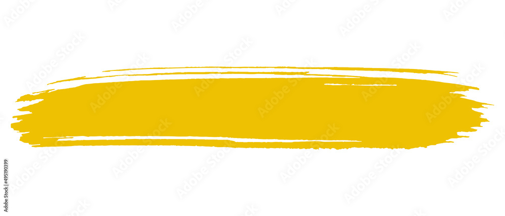 Obraz premium Vector watercolor brushes. Paint texture. Brush stroke abstraction. Simple, modern style. Gouache paint. Yellow. 