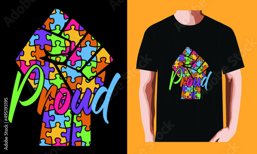Proud l World Autism Awareness DayT-shirt Design