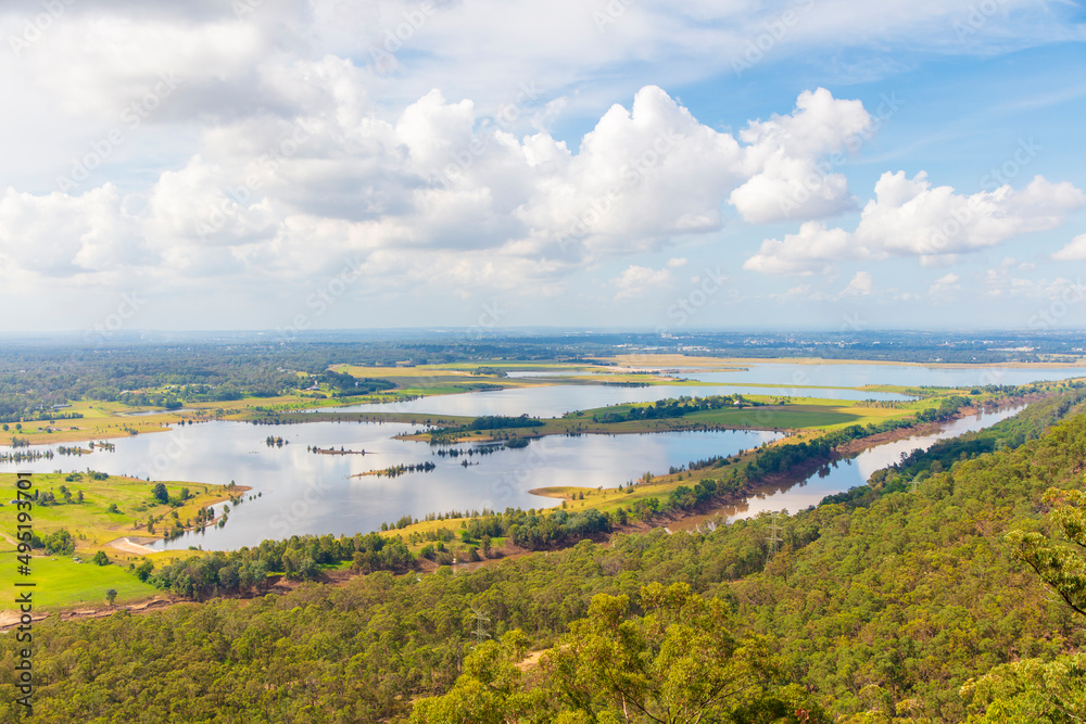 Photograph of the Cumberland Plain in the Blue Mountains in Australia. Photograph of the Cumberland Plain in the Blue Mountains in Australia.