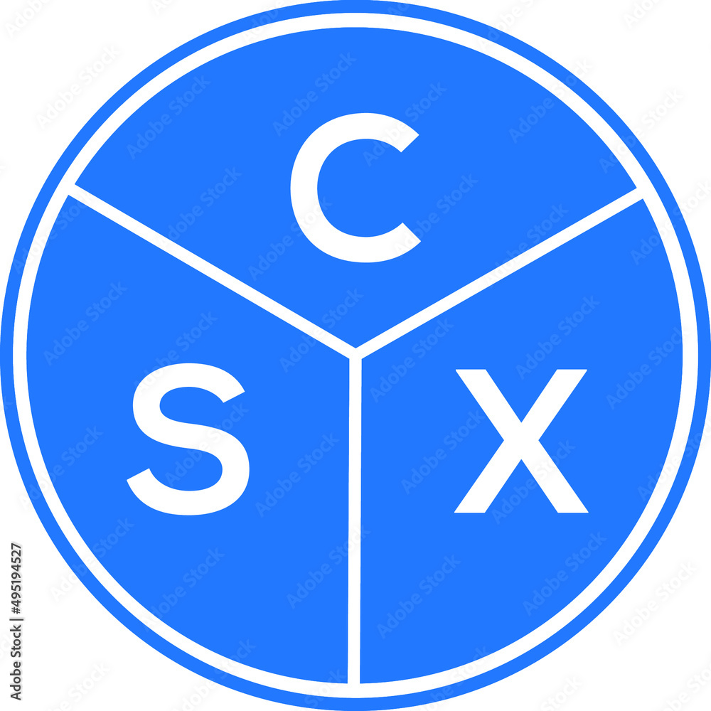 CSX letter logo design on White background. CSX creative initials letter logo concept. CSX letter design. CSX letter logo design on White background. CSX creative initials letter logo concept. CSX letter design.