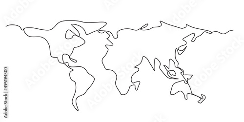 Line Drawing World Map