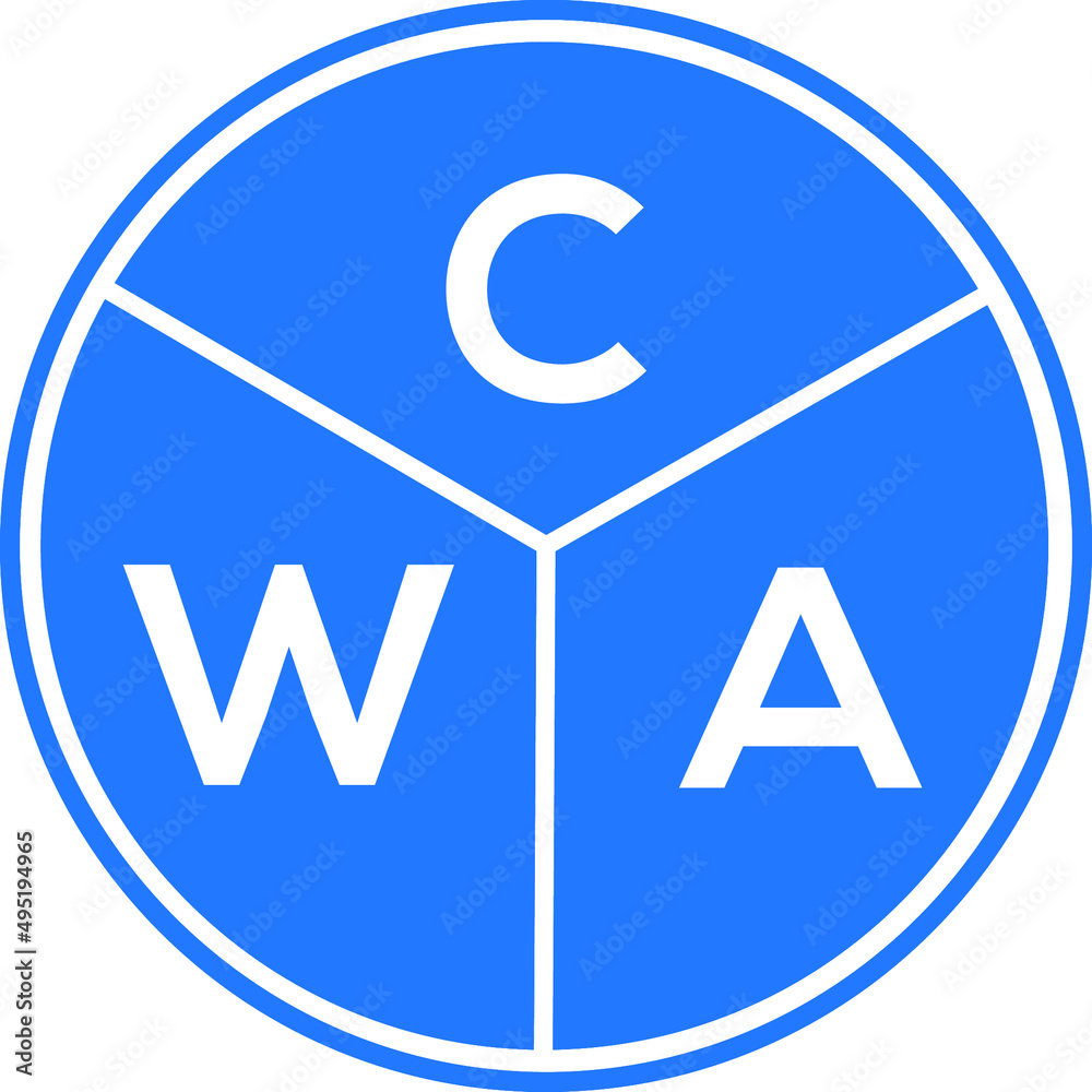 CWA letter logo design on white background. CWA creative initials letter logo concept. CWA letter design. CWA letter logo design on white background. CWA creative initials letter logo concept. CWA letter design.