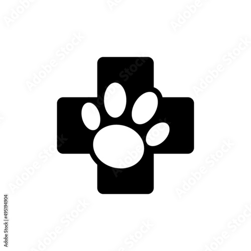 Veterinary glyph icon isolated on white background