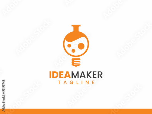 Idea maker logo template  chemical and bulb concept