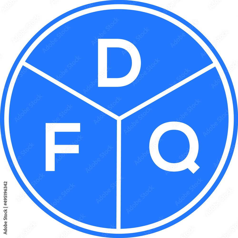 DFQ letter logo design on white background. DFQ creative initials letter logo concept. DFQ letter design. DFQ letter logo design on white background. DFQ creative initials letter logo concept. DFQ letter design.