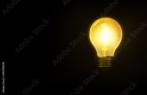 light bulb on dark background,