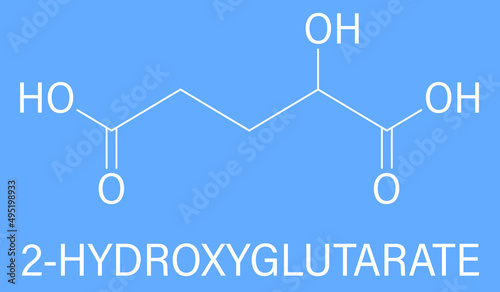 2-hydroxyglutarate molecule. Skeletal chemical formula.	
