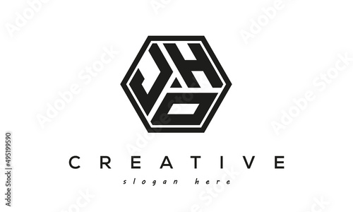 JHO creative square frame three letters logo