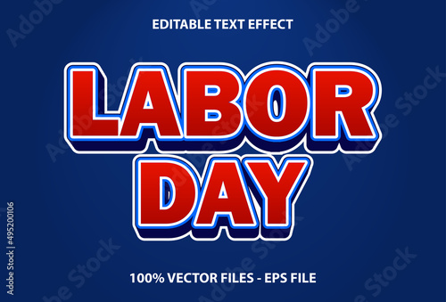 labor day text effect on blue color background. editable designs for templates.