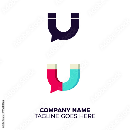 magnet chat logo vector illustration