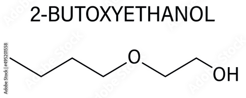2-Butoxyethanol solvent and surfactant molecule. Skeletal formula.