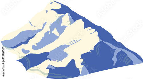 Mountain Ridge Colored Flat Illustration