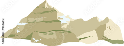 Mountain Colored Flat Illustration