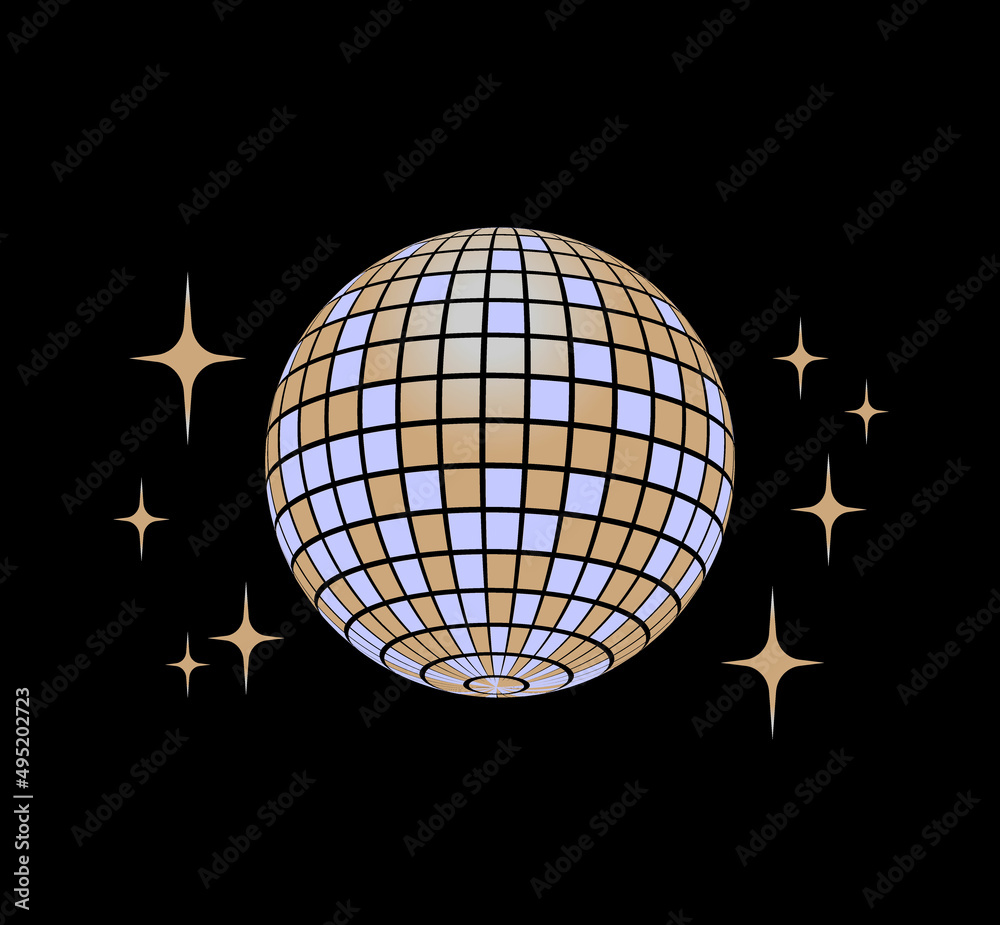 Sparkling disco ball. Night party Stock-Vektorgrafik