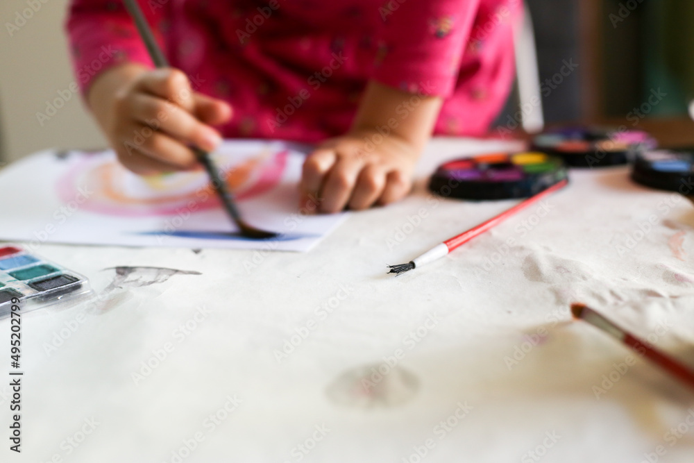 Girl doing painting Girl doing painting