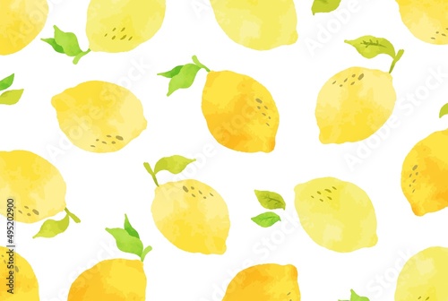 beautiful　watercolor　lemon　background　illustration