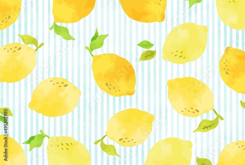 beautiful　watercolor　lemon　background　illustration