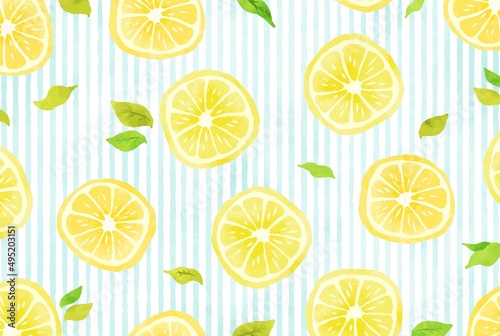beautiful　watercolor　lemon　background　illustration
