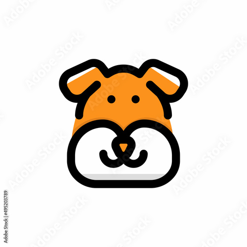 Dog puppy pooch canine Outline Icon, Logo, and illustration