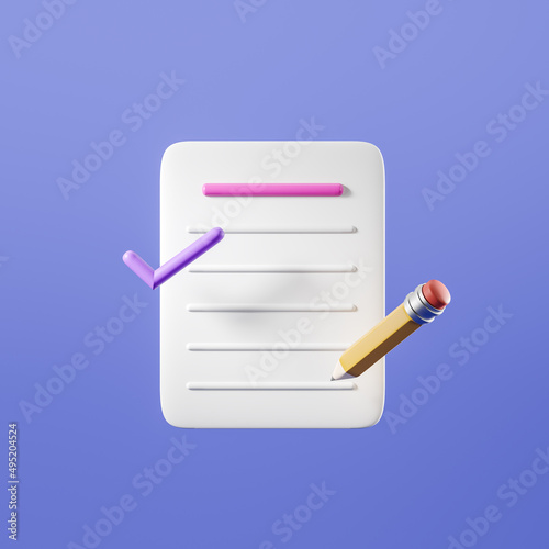 Business contract and pen sign on bright background photo