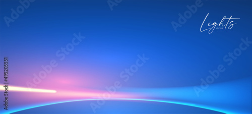 Futuristic motion light effect. Si fi abstract backgroud. Fluid color space.