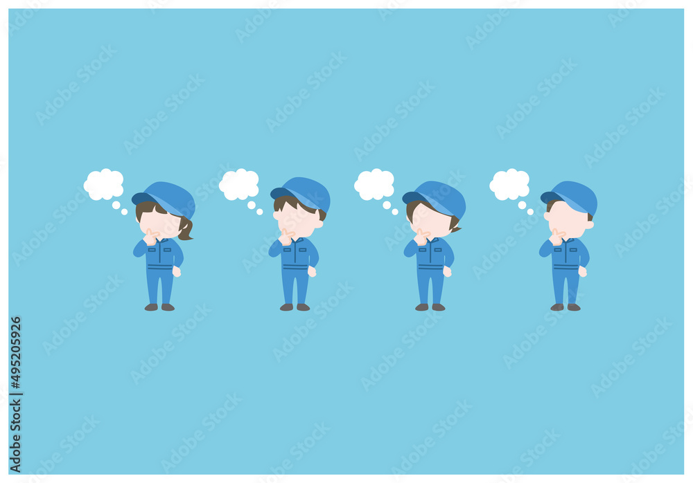 シンプルな作業員セット（考える）