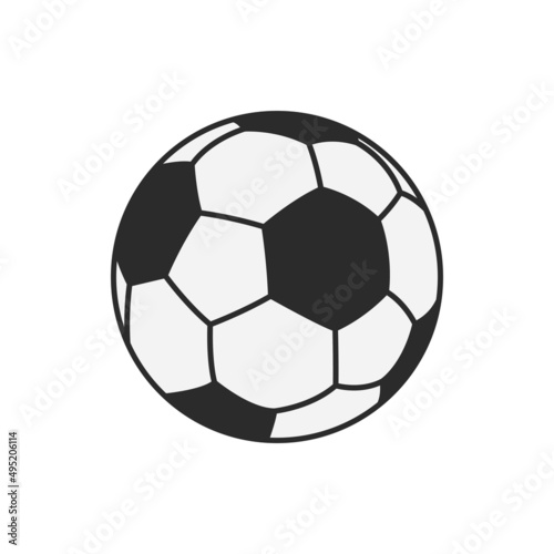 Soccer ball vector icon. Football black and  white ball. Football competition symbol.