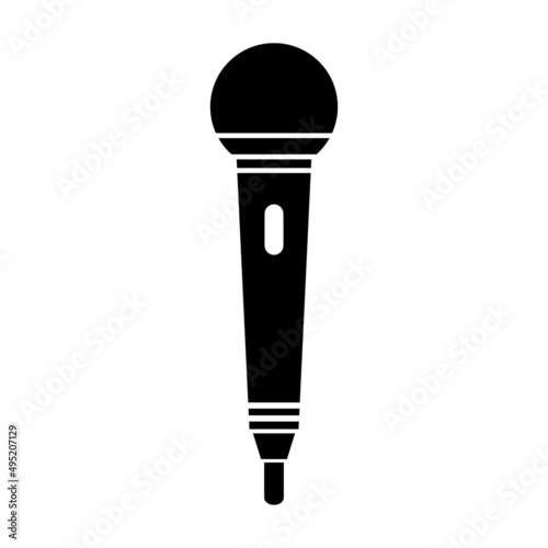 Microphone icon, audio speech symbol, record concert sign, web button design, karaoke flat speak