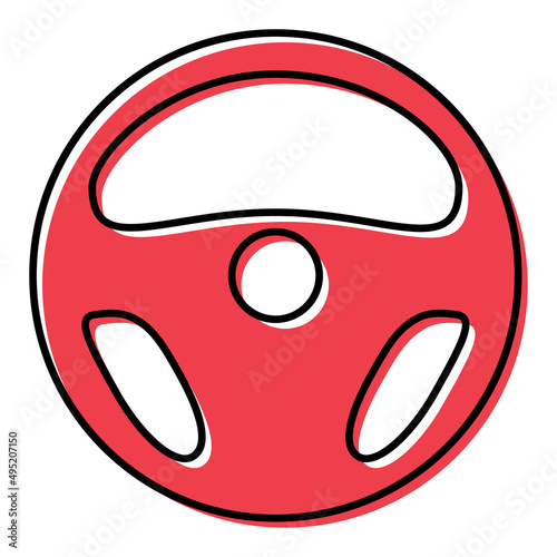 Auto car steering wheel icon, vehicle tire rim symbol, automotive race sport sign vector illustration