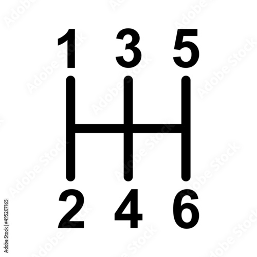 Handle car manual shift lever icon, vehicle gear technology vector illustration equipment