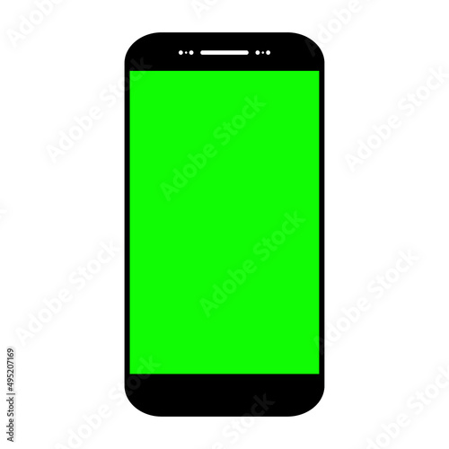 Green screen blank background, empty digital video template mockup vector illustration
