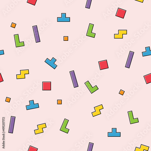 Color pixel design pattern, puzzle style pattern , logic fun game vector illustration