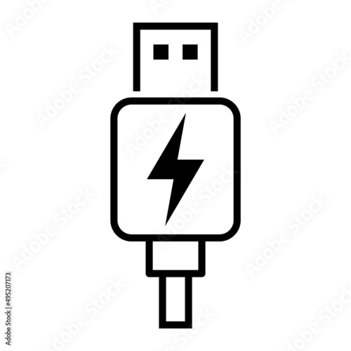 USB plug cable icon technology, connect device sign, electronic portable symbol ,vector illustration media