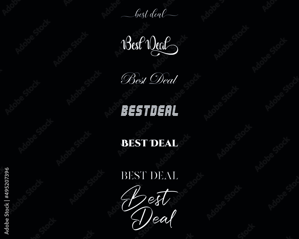 Best Deal in the 7 different creative lettering style Best Deal in the 7 different creative lettering style