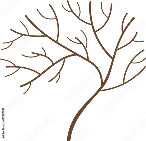 Bare Tree Colored Illustration