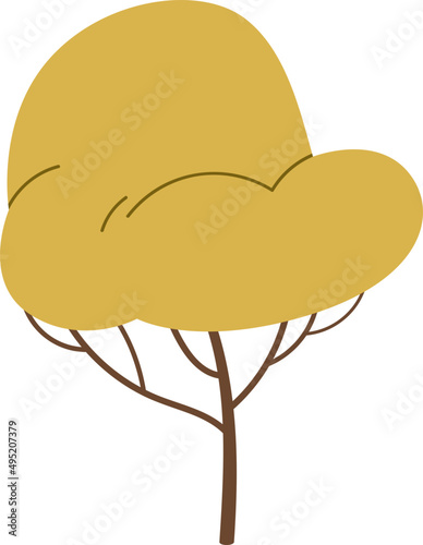 Forest Yellow Tree Colored Illustration photo