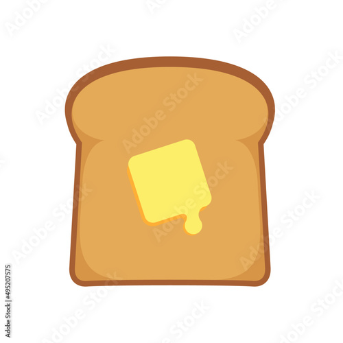 butter on toast flat logo icon bread slice vector illustration modern design isolated on white background