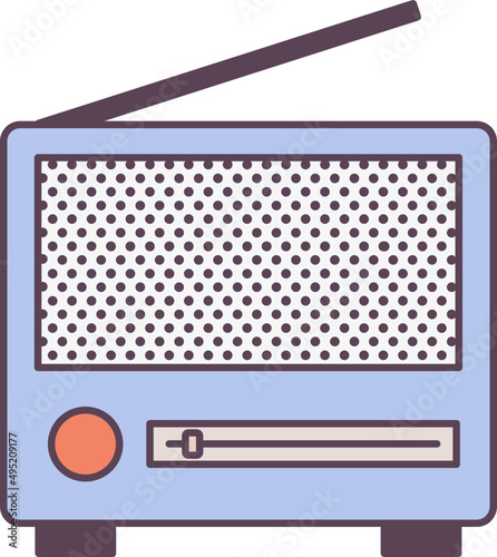 Retro Radio Recorder Colored illustration