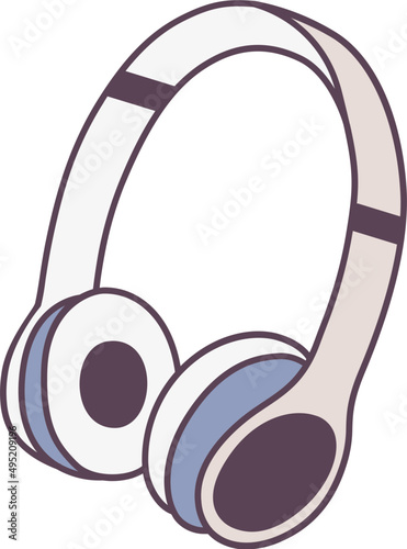 Headphones Colored Illustration