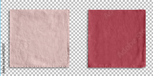Set of colored placemats for serving food isolated on transparency.