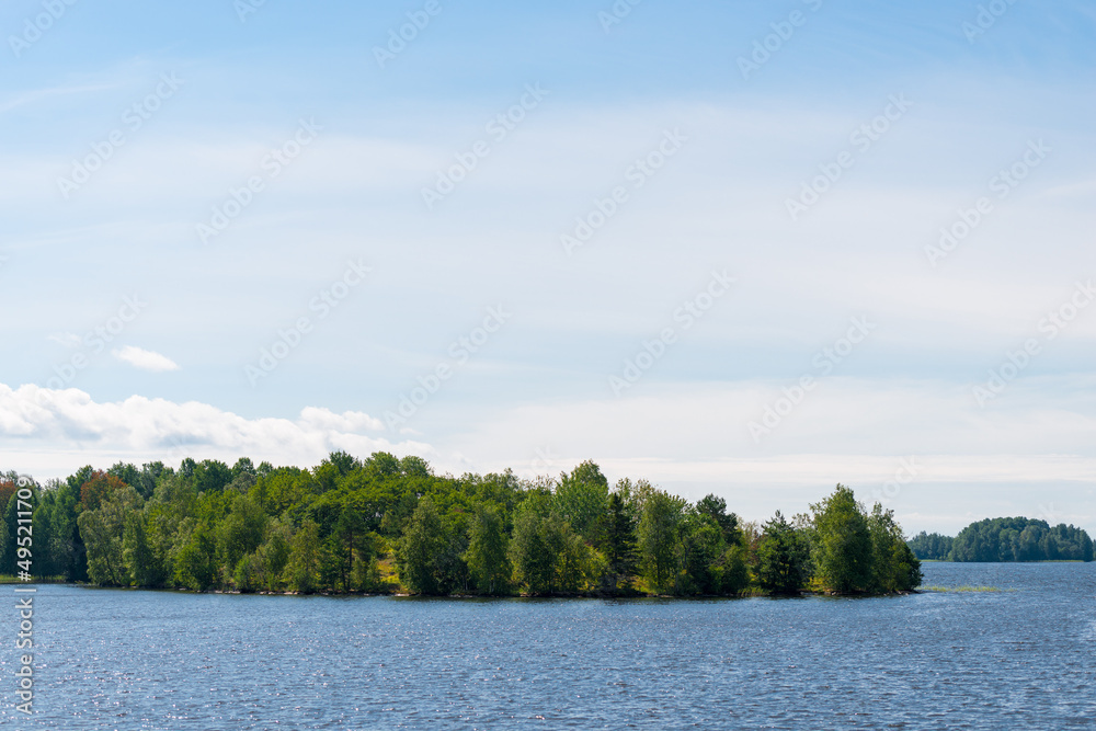 Karelia in Russia. Landscape of Lake Ladoga. Karelia Islands