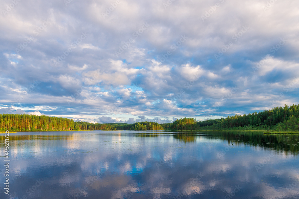 Karelia in Russia. Landscape of Lake Ladoga. Karelia Islands Karelia in Russia. Landscape of Lake Ladoga. Karelia Islands