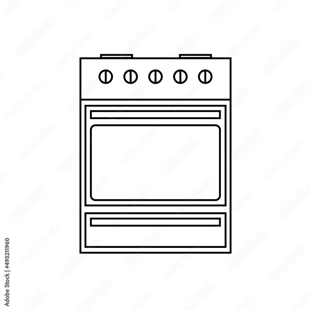 electric or gas stove, linear icon. vector. electric or gas stove, linear icon. vector.