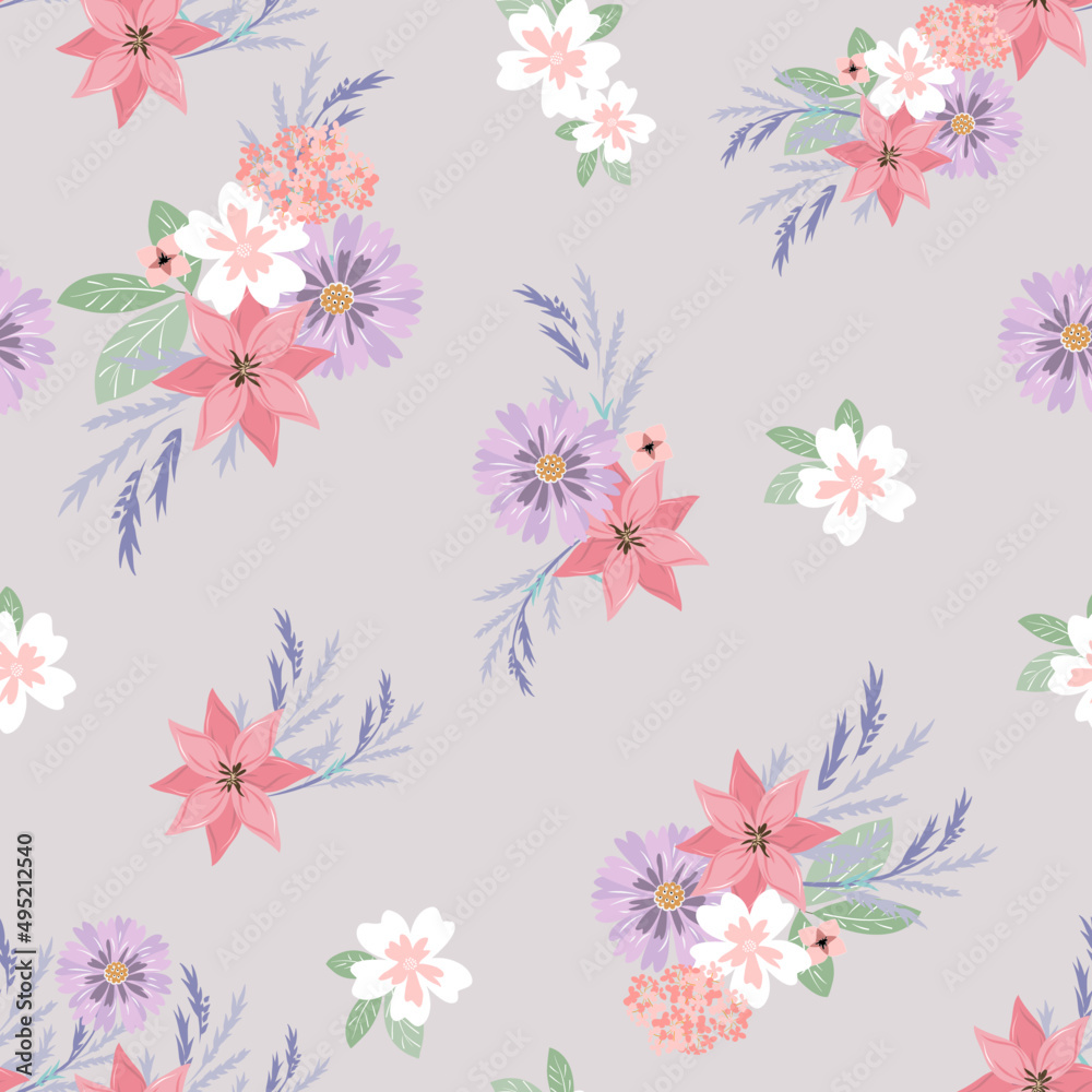 Obraz premium Vetor seamless floral colorful pattern. Good for fabric, print, wallpaper, fashion and much more. 