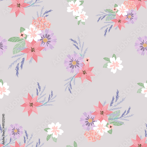 Vetor seamless floral colorful pattern. Good for fabric  print  wallpaper  fashion and much more. 